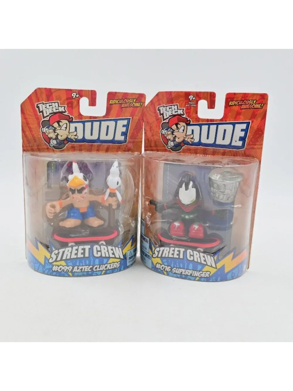 Tech Deck Dudes Street Crew Aztec Cluckers 099 Superfinger 016 Figures 2Pack New